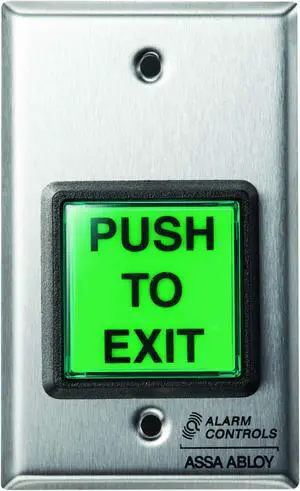 ALARM CONTROLS TS-2 Push Button,5 in. H,w/Face Plate