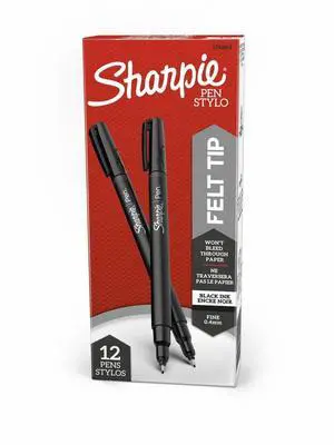Sharpie Permanent Pens,Black,PK12  1742663