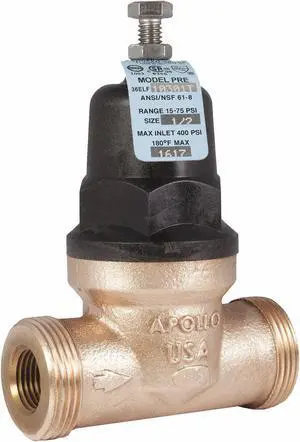 APOLLO VALVES 36ELF10301T Water Pressure Reducing Valve,1/2 In.