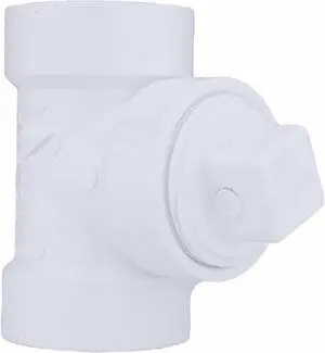 ZORO SELECT 05997 PVC Cleanout Tee with Plug, Hub x Hub x FNPT, 1-1/2 in Pipe