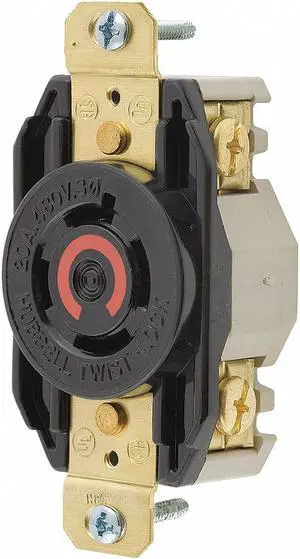 HUBBELL WIRING DEVICE-KELLEMS HBL2430 Locking Receptacle, L16-20R, 20 A, 480V