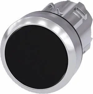 SIEMENS 3SU1050-0AB10-0AA0 Push Button Operator,Black,Metal Bezel
