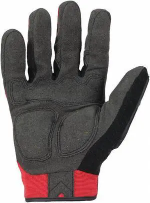 IRONCLAD PERFORMANCE WEAR IEX-MIGR5-04-L Leather Gloves,Black/Red,L,PR