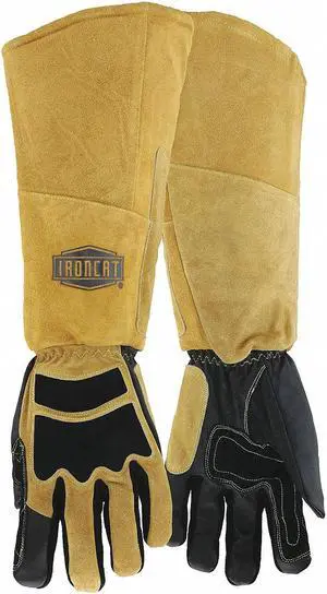 IRONCAT 9070/XL Welding Gloves, Extended Cuff, Wing Thumb, Premium