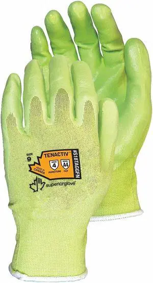 SUPERIOR GLOVE S18TAGGFN-5 Knit Gloves, Cut Level A4 ,Dipped ,Foam Nitrile