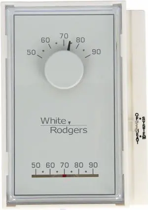 WHITE-RODGERS 1E50N-301 Standard Mechanical Thermostats, 1 H, 0 C, Hardwired,