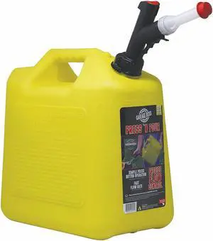 GARAGEBOSS GB356 Gas Can, Plastic, 5 gal, Press 'N Pour(R) Spout, Self-Venting,