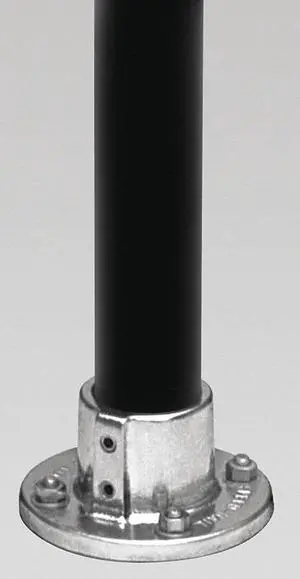 HOLLAENDER 42-7 Structural Pipe Fitting, Round Base Flange, Aluminum, 1.25 in