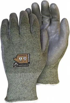 SUPERIOR GLOVE STAGCXPU-9 Knit Gloves, Cut Level A9 ,Dipped ,Polyurethane