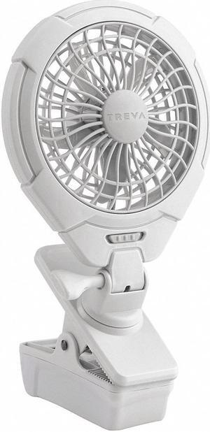 TREVA/O2COOL FC05807 Clip Fan, 2 Speeds, White, FCC-Compliant Adapter