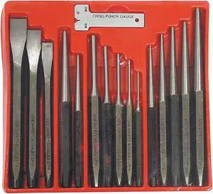 ASTRO PNEUMATIC 1600 Punch/Chisel Set,16 pcs., Punching, CR-V