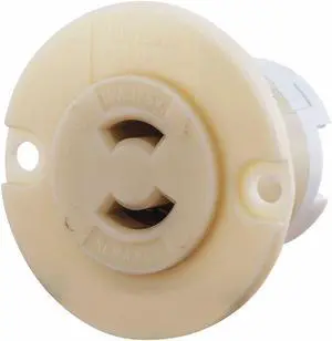 Bryant Midget Locking Flanged Receptacle White   7468N