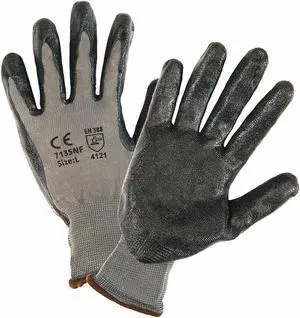 PIP 713SNF Coated Gloves, Foam Nitrile, Sandy, Palm, 3 Abrasion Level,