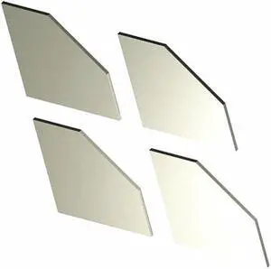 MIRREDGE 32204 Corner Plates, 4 in L, 4 in W, 1/8 in H, Mirror