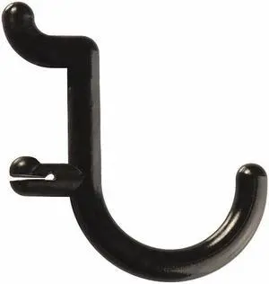 FUNCTIONAIRE 25-FH1-4 Locking Pegboard Hooks, 1 in. L, Blk, PK25