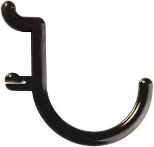 FUNCTIONAIRE FH2-4 Locking Pegboard Hooks,Black,Plastic,PK8