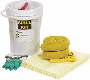 SPILLTECH SPKHZ-5 Spill Kit, 5 gal Volume Absorbed per Kit, 5 gal Capacity,