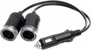 MobileSpec MS223BL 12-Volt Blue Glow 2-Socket Power Adapter