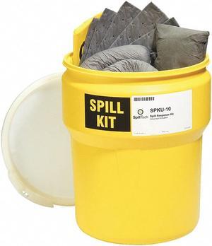 SPILLTECH SPKU-10 Spill Kit, 10 Gallon Volume Absorbed per Kit, 10 Gallon