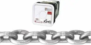CAMPBELL CHAIN & FITTINGS T0184536 5/16" Grade 43 High Test Chain, Galvanized,