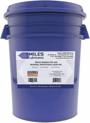 MILES LUBRICANTS M00600803 5 gal Gear Oil Pail 460 ISO Viscosity, 140W SAE,