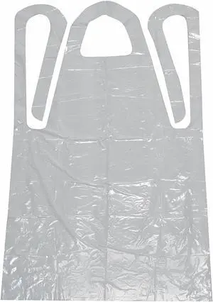 CONDOR 5T316 Disposable Apron,White,42 In. L,PK100