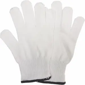 CONDOR 48UR74 Knit Gloves, Nylon, None Uncoated, Knit, White, L, 12 PK