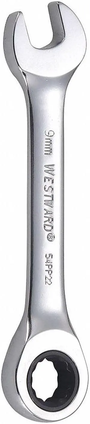 WESTWARD 54PP22 Wrench, Combination/Stubby, Metric, 9mm
