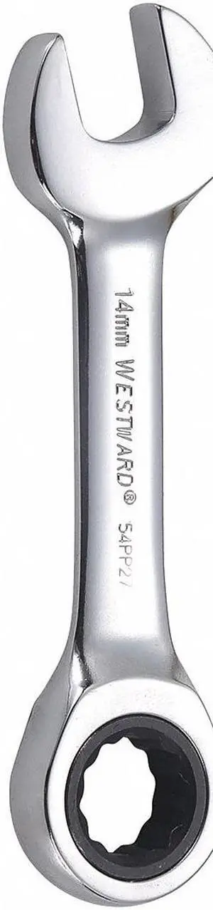WESTWARD 54PP27 Wrench, Combination/Stubby, Metric, 14mm