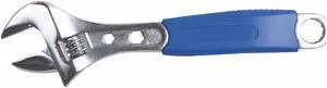 WESTWARD 1NYC7 Adj. Wrench,6",15/16" Cap.,Chrome