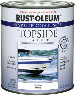 RUST-OLEUM 207000 1 Qt. Semi-Gloss White Topside Paint