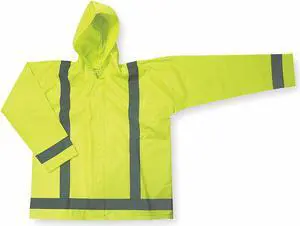 CONDOR 1FBA4 Jacket w/Detach Hood,Hi-Vis Yellow/Green,S