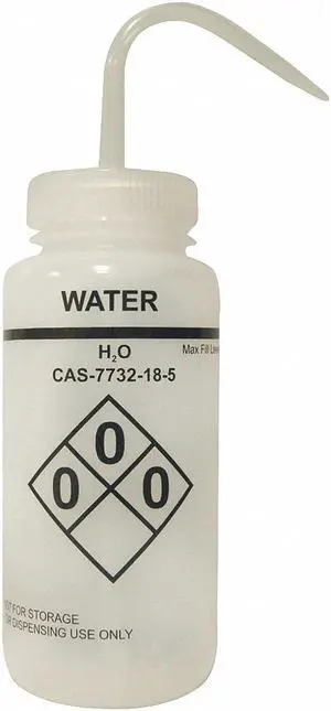 LAB SAFETY SUPPLY 24J906 Translucent, Wash Bottle 16 oz., 6 Pack