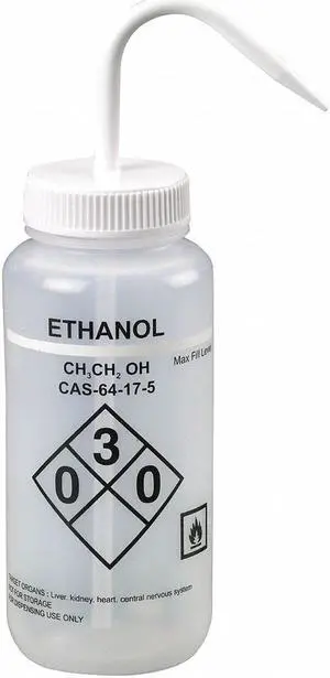 LAB SAFETY SUPPLY 24J905 Translucent, Wash Bottle 16 oz., 6 Pack