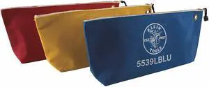Klein Tools 5539LCPAK  Large Canvas Bags with zipper, assorted colors, 3 -pack