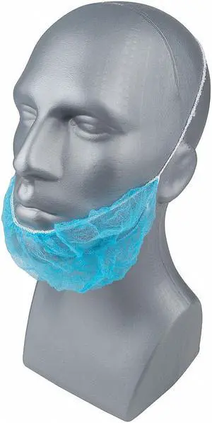 CONDOR 23KX02 Beard Cover, Polypropylene, 16 in Dia., Blue, Universal, 1000 PK