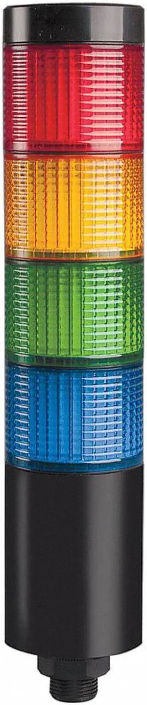 DAYTON 26ZT43 Tower Light Assembly, Red, Yellow, Green, Blue, 90 to 240V AC, 80