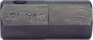 APEX TOOL GROUP SZ-10-19MM Torsion Bit, Metric, 5/8", Hex, 19mm, 1-9/16"