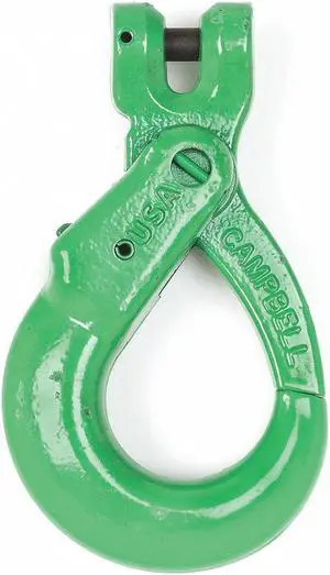 CAMPBELL 5748695 3/8" Quik-Alloy® Self Locking Hook, Grade 100, Painted Green