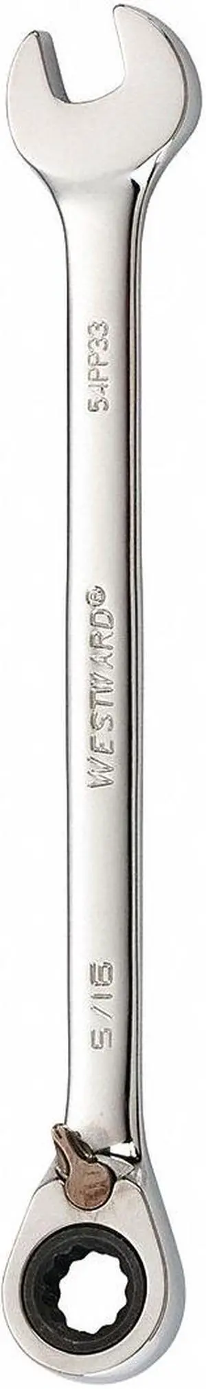 WESTWARD 54PP33 Ratcheting Wrench, Combination, SAE, 5/16"