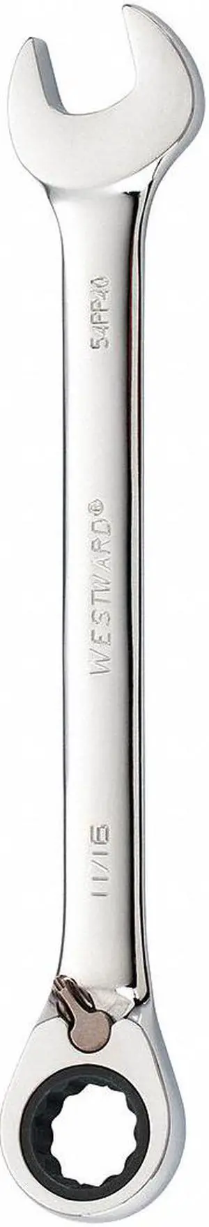 WESTWARD 54PP40 Ratcheting Wrench, Combination, SAE, 11/16"