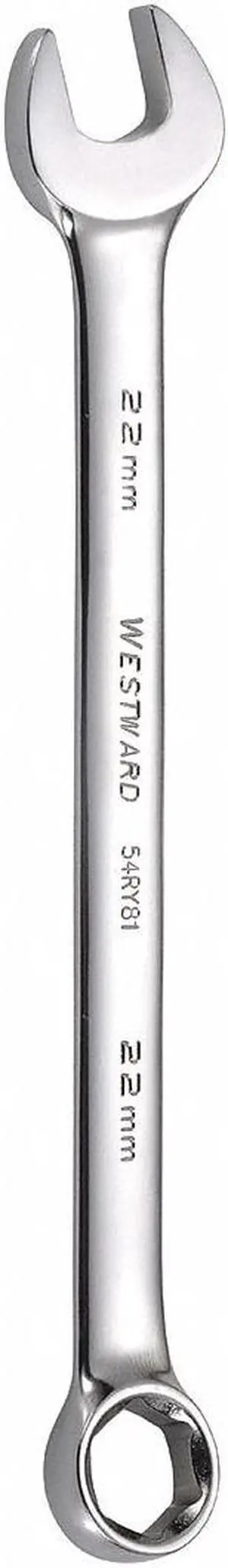 WESTWARD 54RY81 Combination Wrench,22mm,Metric,6 pt.