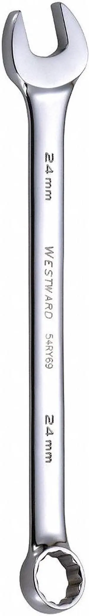 WESTWARD 54RY69 Comb. Wrench,24mm,Metric,Full Polish