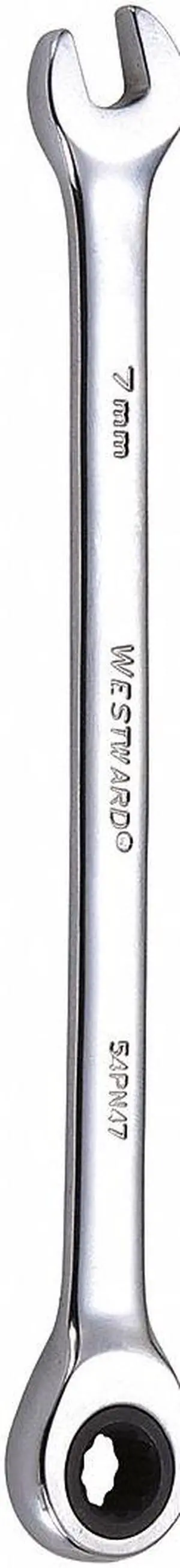 WESTWARD 54PN47 Ratcheting Wrench, Combination, Metric, 7m