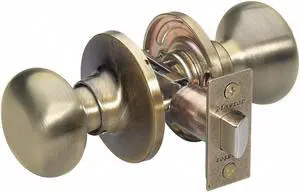 MASTER LOCK BC0405BOX Knob Lockset,Biscuit Style,Antique Brass
