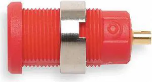 POMONA ELECTRONICS 5931-2 Panel Mount Banana Jack, CAT III 1000V, 0.57", Red