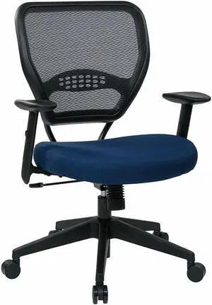 OFFICE STAR 55-7N17-225 Fabric Desk Chair, 19" to 23", Adjustable Arms, Blue