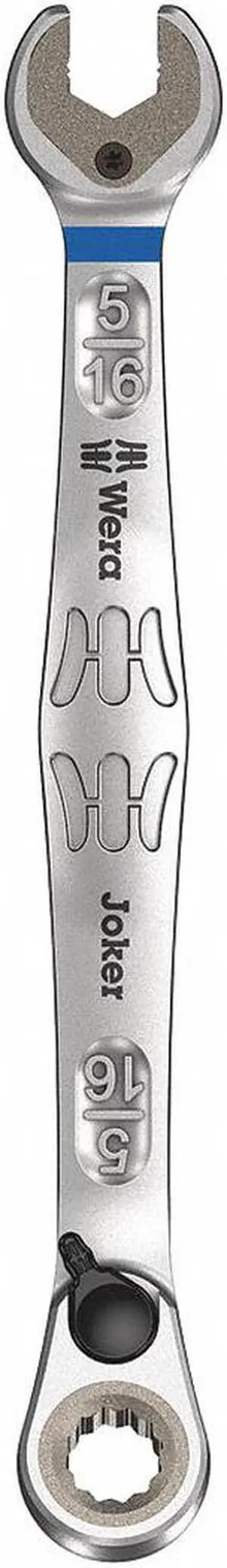 Wera 5/16", Combination Wrench, SAE, Chrome Finish, Number of Points: 6, 12