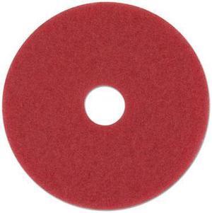 Buffing Floor Pads, 12" Diameter, Red, 5/Carton 4012RED