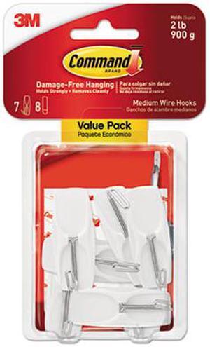 Command™ Hook,Medium,Wire,7/Pk,Wh 17065VPES